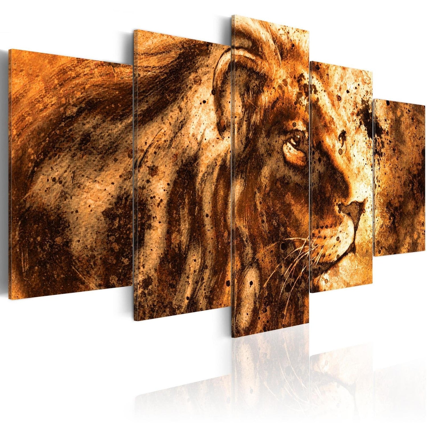 Stretched Canvas Animal Art - Beautiful Lion-Tiptophomedecor