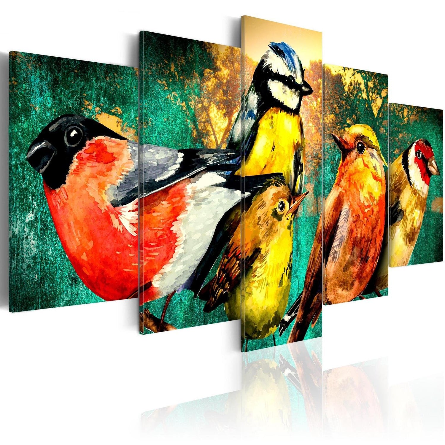 Stretched Canvas Animal Art - Birds Meeting-Tiptophomedecor