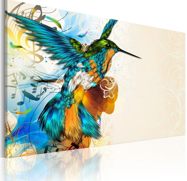 Stretched Canvas Animal Art - Bird'S Music-Tiptophomedecor