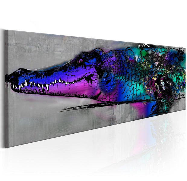 Stretched Canvas Animal Art - Blue Alligator-Tiptophomedecor