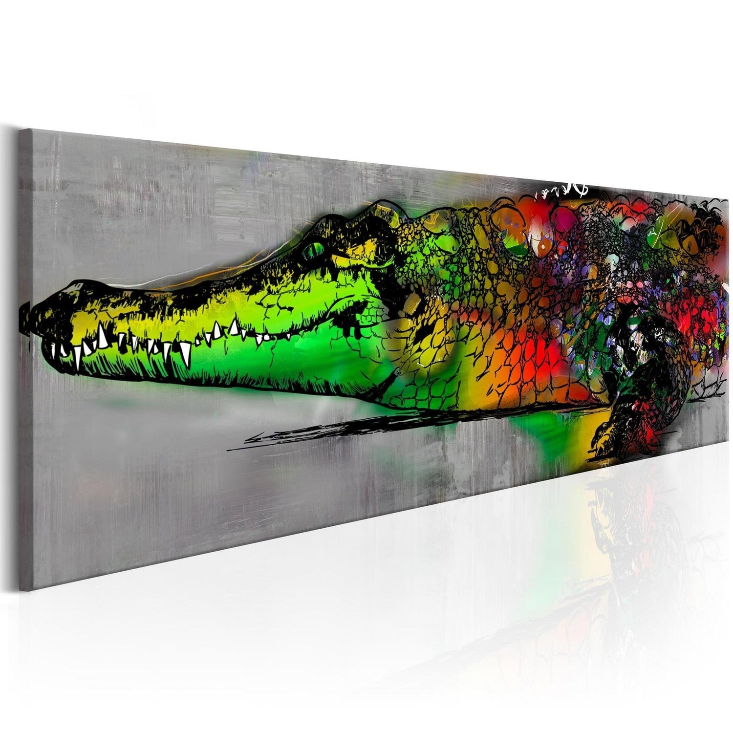 Stretched Canvas Animal Art - Colourful Beast-Tiptophomedecor