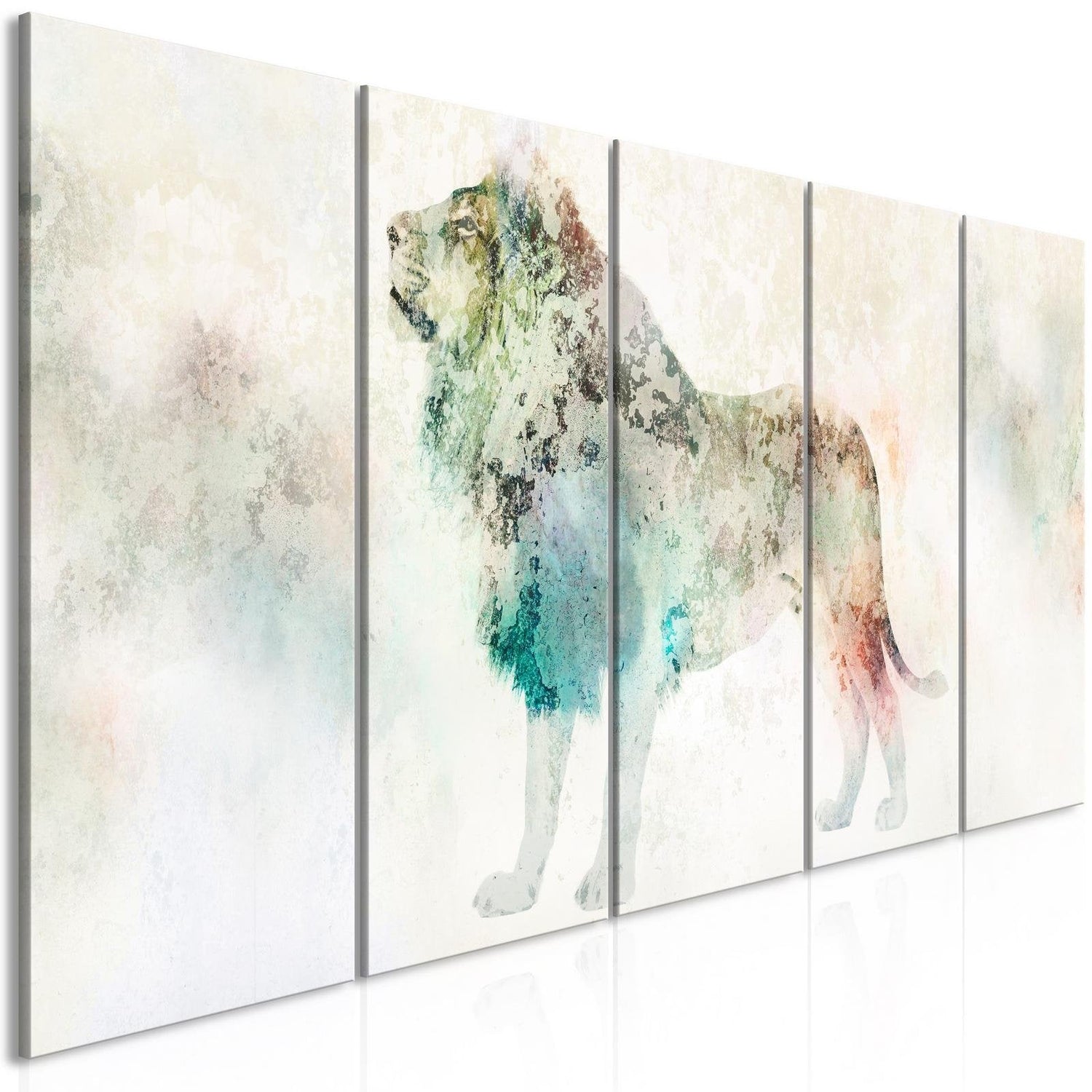 Stretched Canvas Animal Art - Colourful King Narrow-Tiptophomedecor