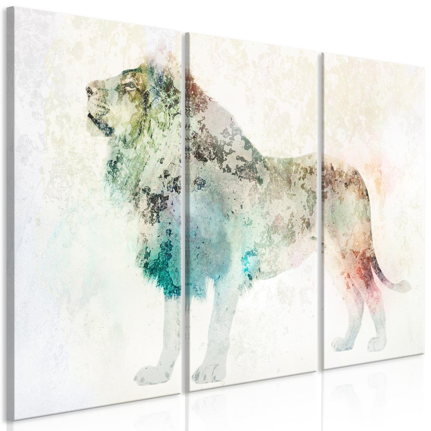 Stretched Canvas Animal Art - Colourful King-Tiptophomedecor