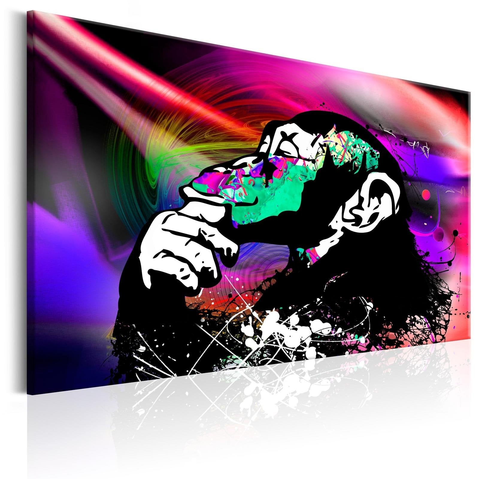Stretched Canvas Animal Art - Colourful Party-Tiptophomedecor