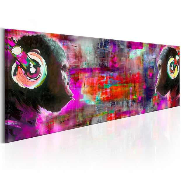 Stretched Canvas Animal Art - Colours Of Music-Tiptophomedecor