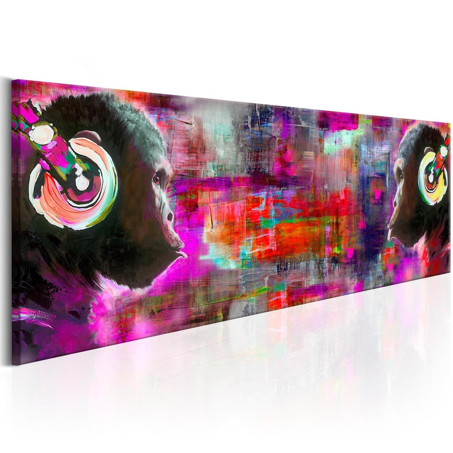 Stretched Canvas Animal Art - Colours Of Music-Tiptophomedecor