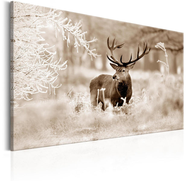 Stretched Canvas Animal Art - Deer In Sepia-Tiptophomedecor