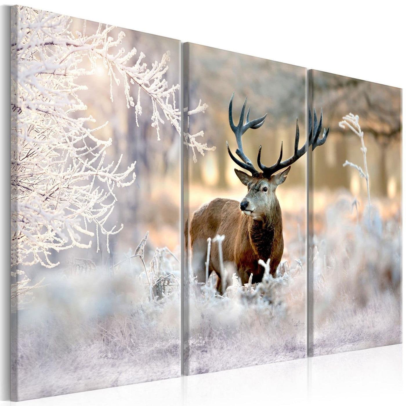 Stretched Canvas Animal Art - Deer In The Cold I-Tiptophomedecor