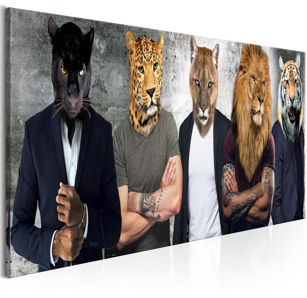 Stretched Canvas Animal Art - Different Faces Narrow-Tiptophomedecor