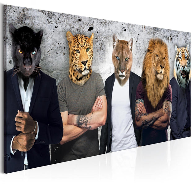 Stretched Canvas Animal Art - Different Faces Wide-Tiptophomedecor