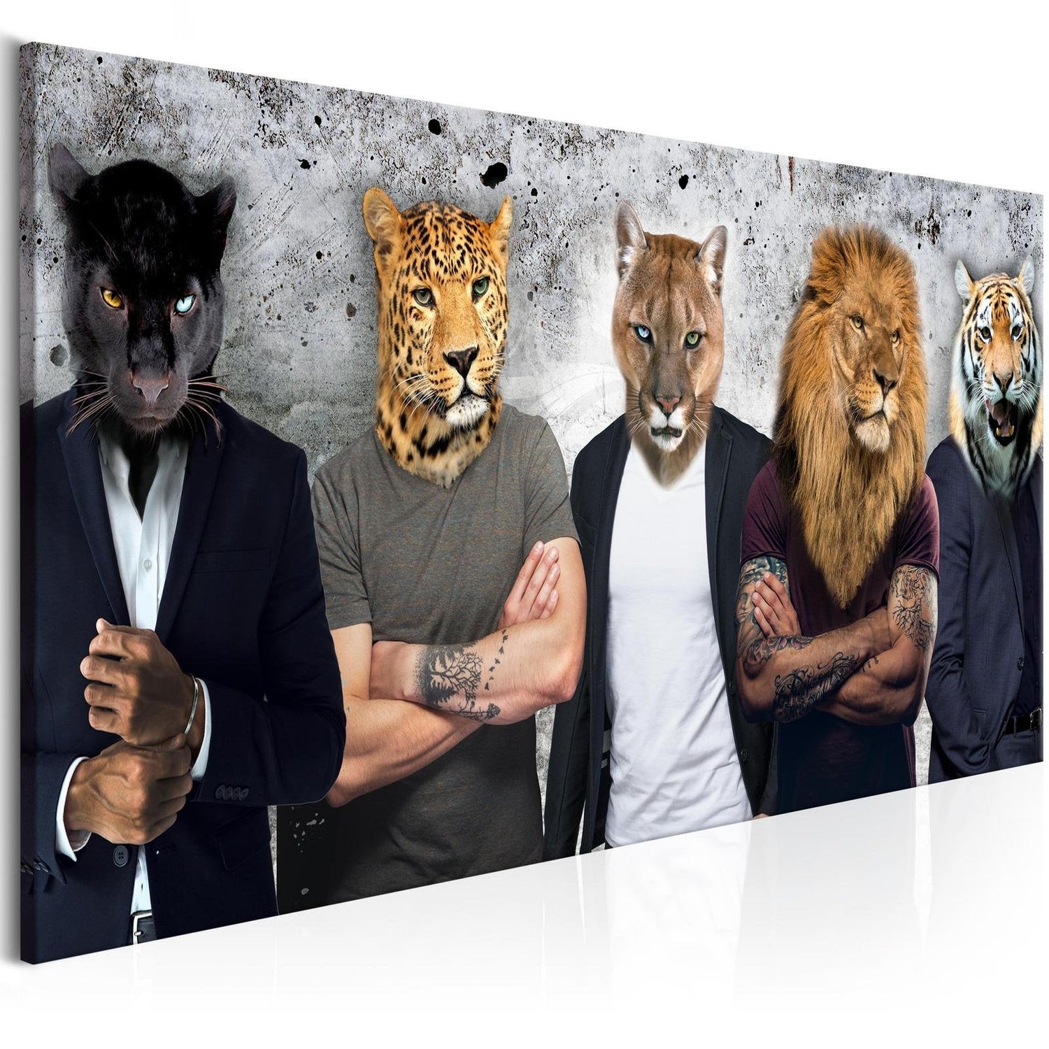 Stretched Canvas Animal Art - Different Faces Wide-Tiptophomedecor