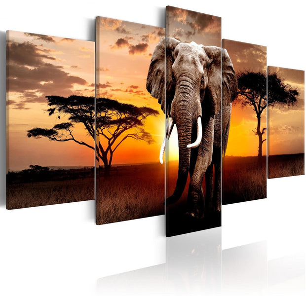 Stretched Canvas Animal Art - Elephant Migration-Tiptophomedecor