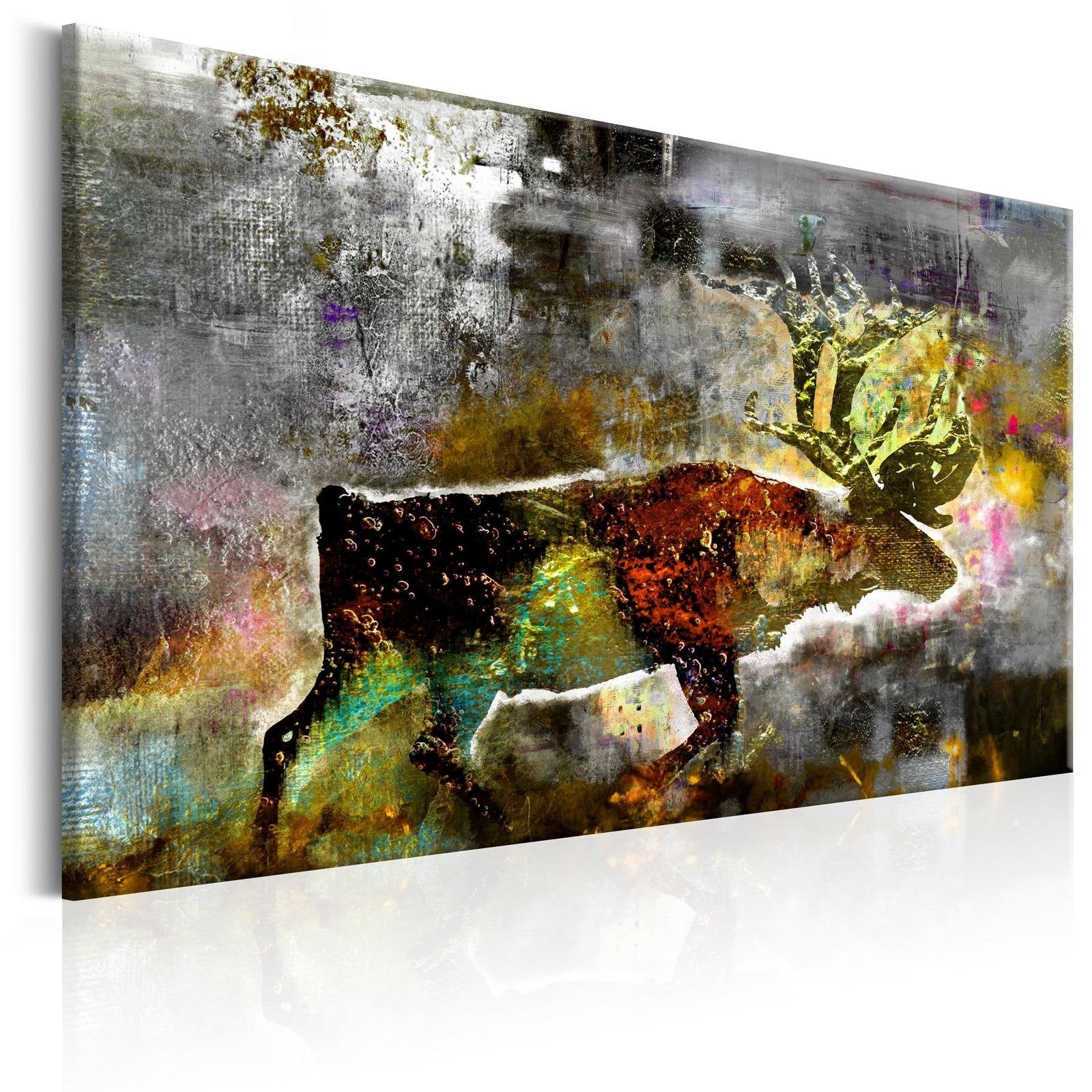 Stretched Canvas Animal Art - Emerald Caribou-Tiptophomedecor