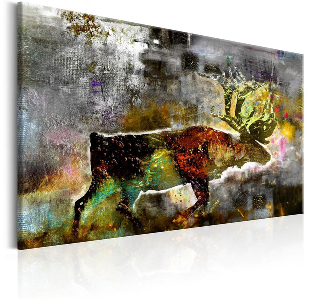 Stretched Canvas Animal Art - Emerald Caribou-Tiptophomedecor