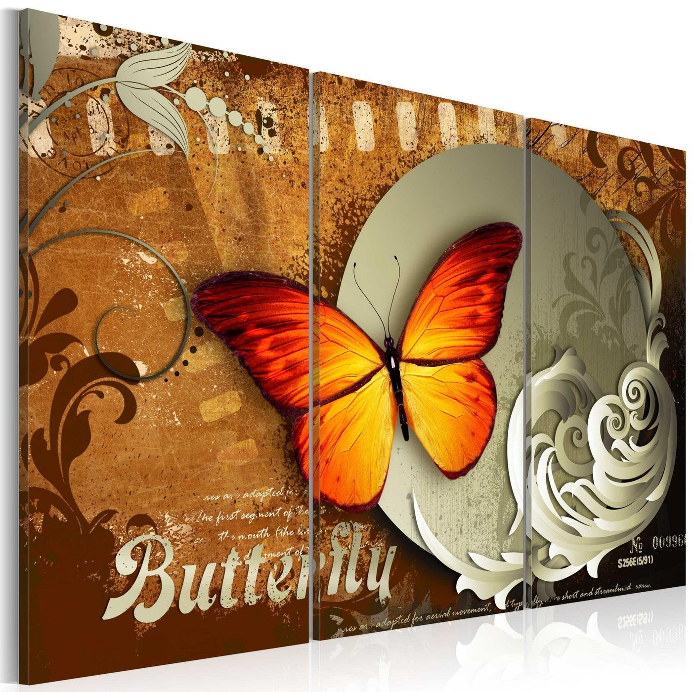 Stretched Canvas Animal Art - Fiery Butterfly And Full Moon-Tiptophomedecor