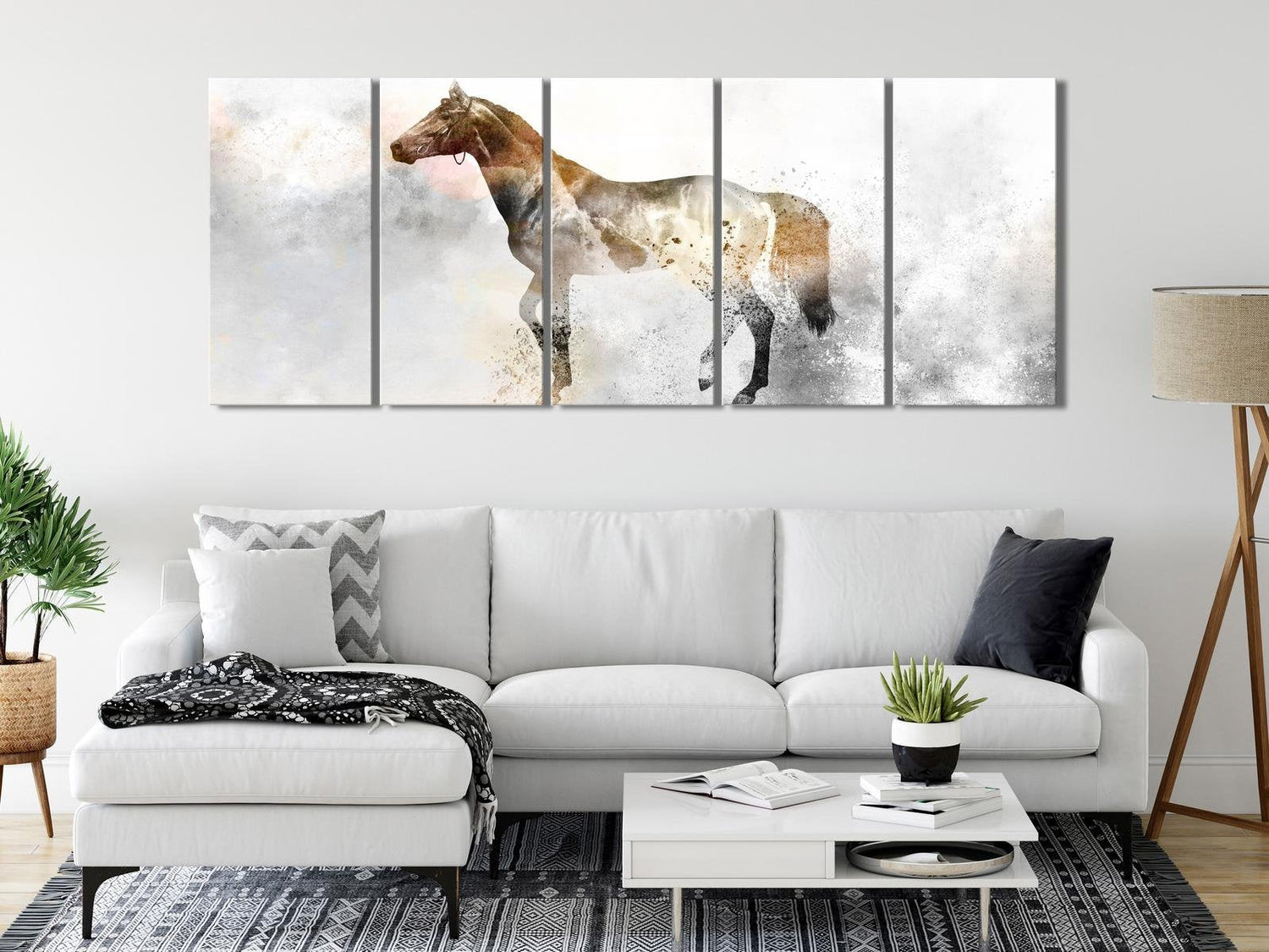 Stretched Canvas Animal Art - Fiery Steed Narrow-Tiptophomedecor