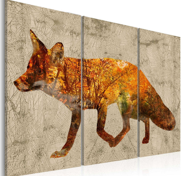 Stretched Canvas Animal Art - Fox In The Wood-Tiptophomedecor