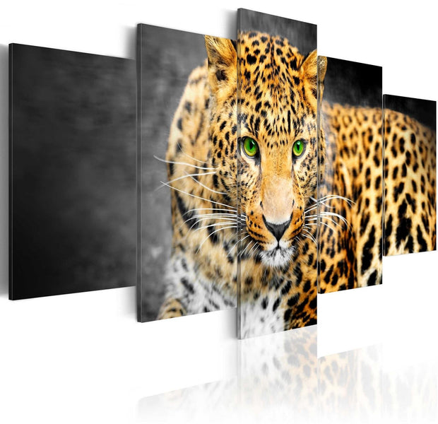 Stretched Canvas Animal Art - Green-Eyed Leopard-Tiptophomedecor