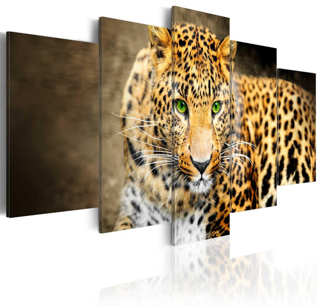 Stretched Canvas Animal Art - Green-Eyed-Tiptophomedecor