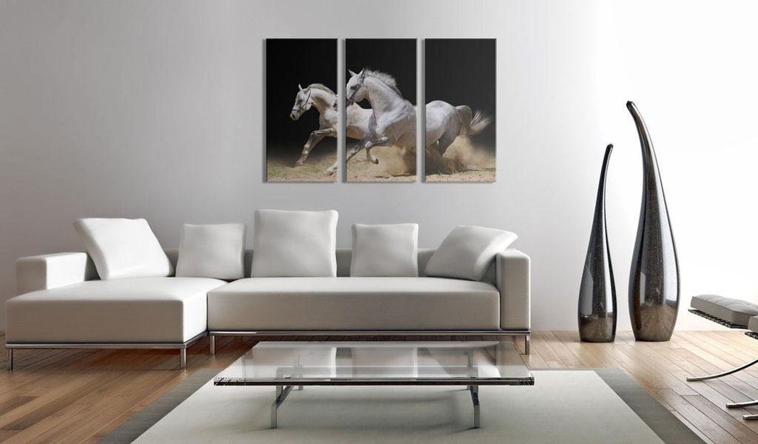 Stretched Canvas Animal Art - Horses- Power And Velocity-Tiptophomedecor