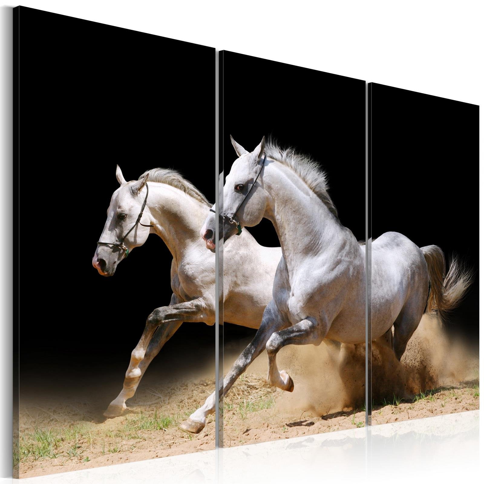 Stretched Canvas Animal Art - Horses- Power And Velocity-Tiptophomedecor