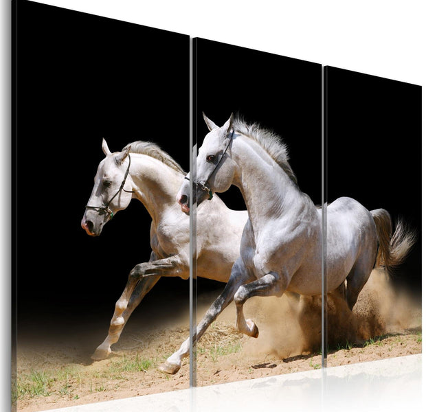 Stretched Canvas Animal Art - Horses- Power And Velocity-Tiptophomedecor
