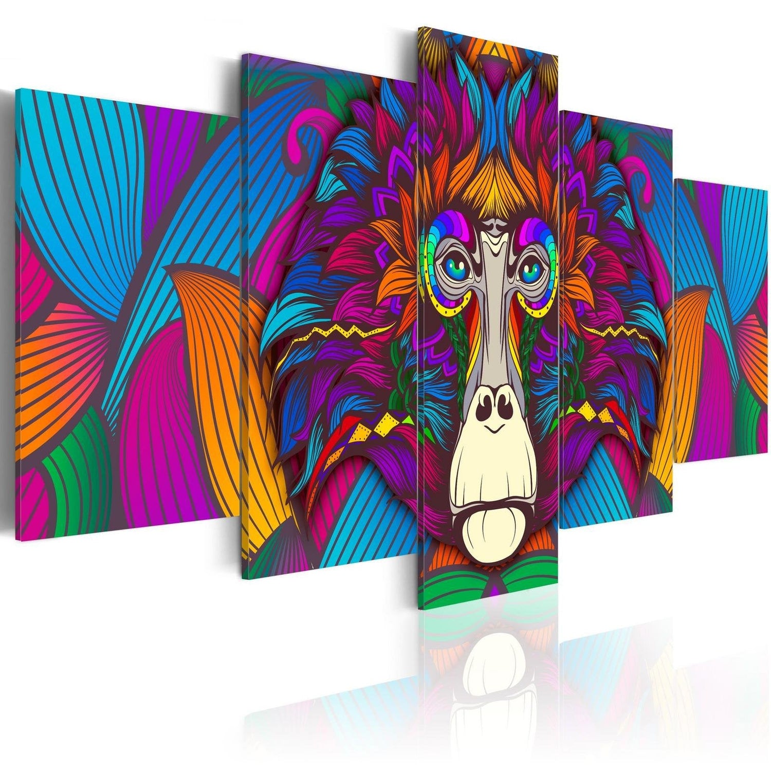 Stretched Canvas Animal Art - Hypnosis Of Colours-Tiptophomedecor
