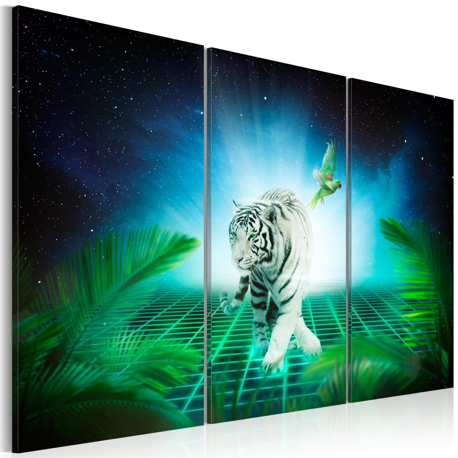 Stretched Canvas Animal Art - Ice Tiger-Tiptophomedecor