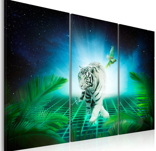 Stretched Canvas Animal Art - Ice Tiger-Tiptophomedecor