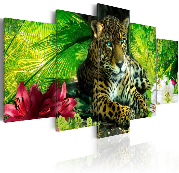 Stretched Canvas Animal Art - Jaguar-Tiptophomedecor