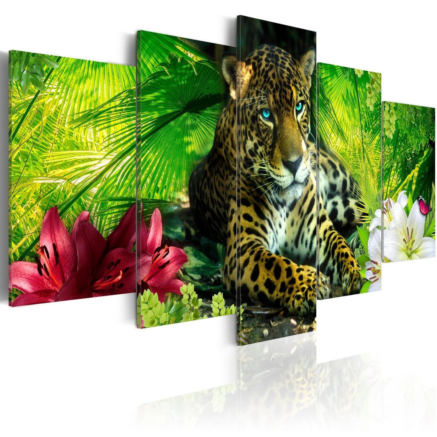 Stretched Canvas Animal Art - Jaguar-Tiptophomedecor