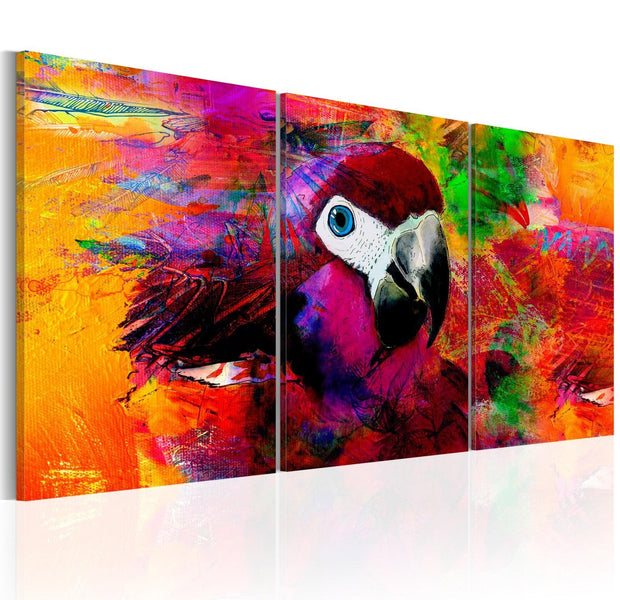 Stretched Canvas Animal Art - Jungle Of Colours-Tiptophomedecor