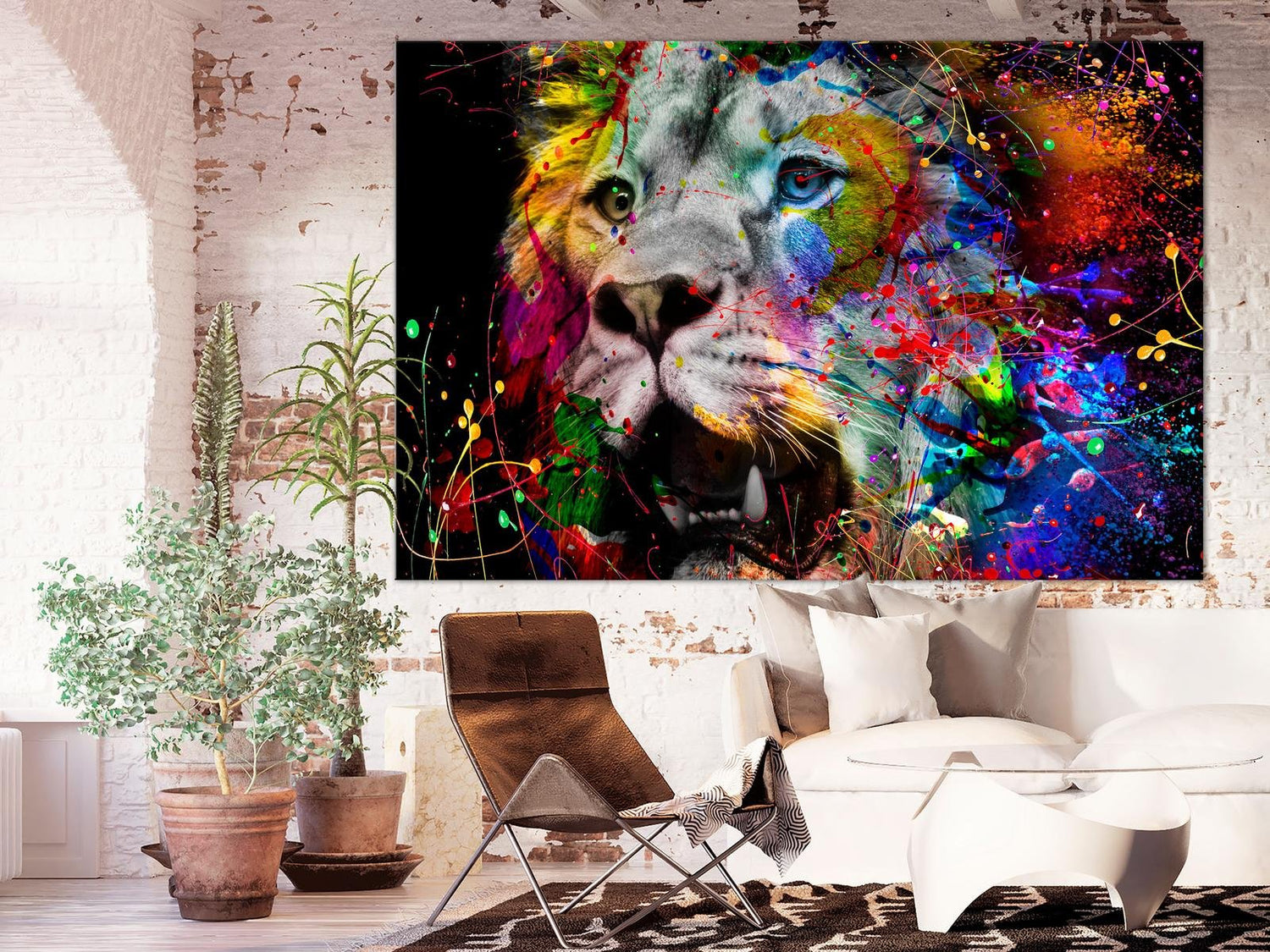 Stretched Canvas Animal Art - King of Kings Wide-Tiptophomedecor