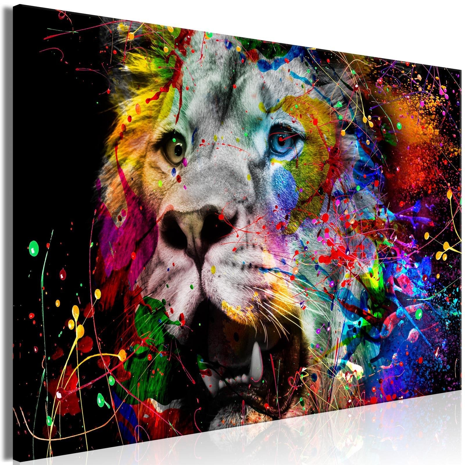 Stretched Canvas Animal Art - King of Kings Wide-Tiptophomedecor