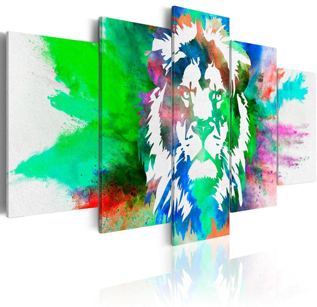 Stretched Canvas Animal Art - Kingdom Of The Lion-Tiptophomedecor