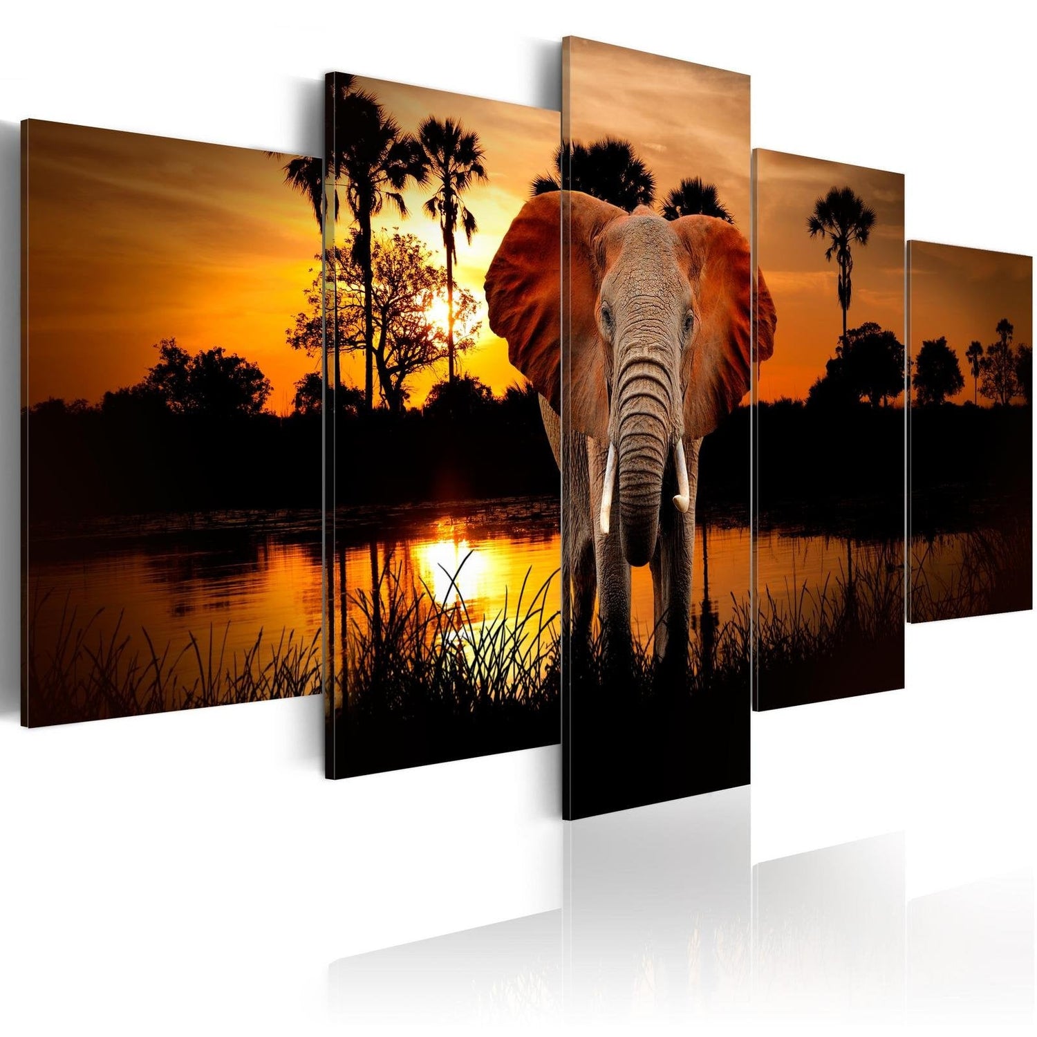 Stretched Canvas Animal Art - Lake Of The Setting Sun-Tiptophomedecor