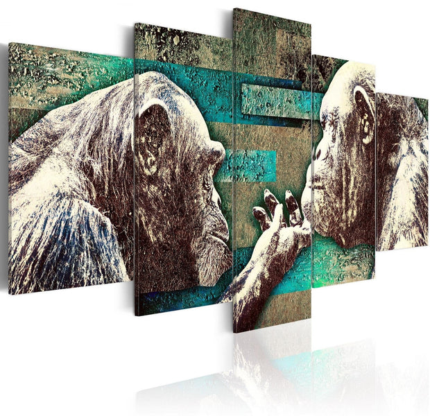 Stretched Canvas Animal Art - Learning Of Tenderness-Tiptophomedecor