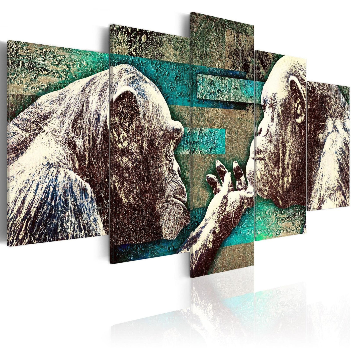 Stretched Canvas Animal Art - Learning Of Tenderness-Tiptophomedecor