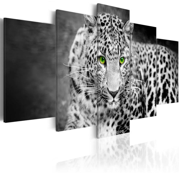 Stretched Canvas Animal Art - Leopard - Black&White-Tiptophomedecor