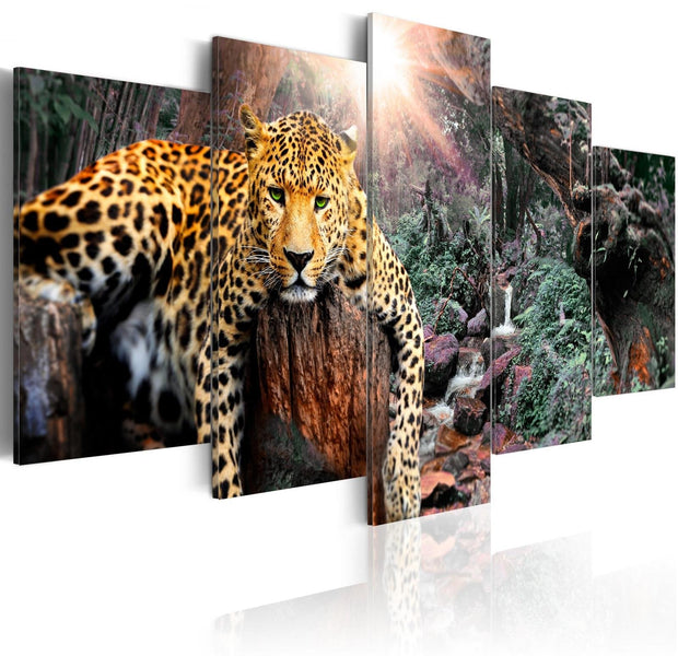 Stretched Canvas Animal Art - Leopard Relaxation-Tiptophomedecor