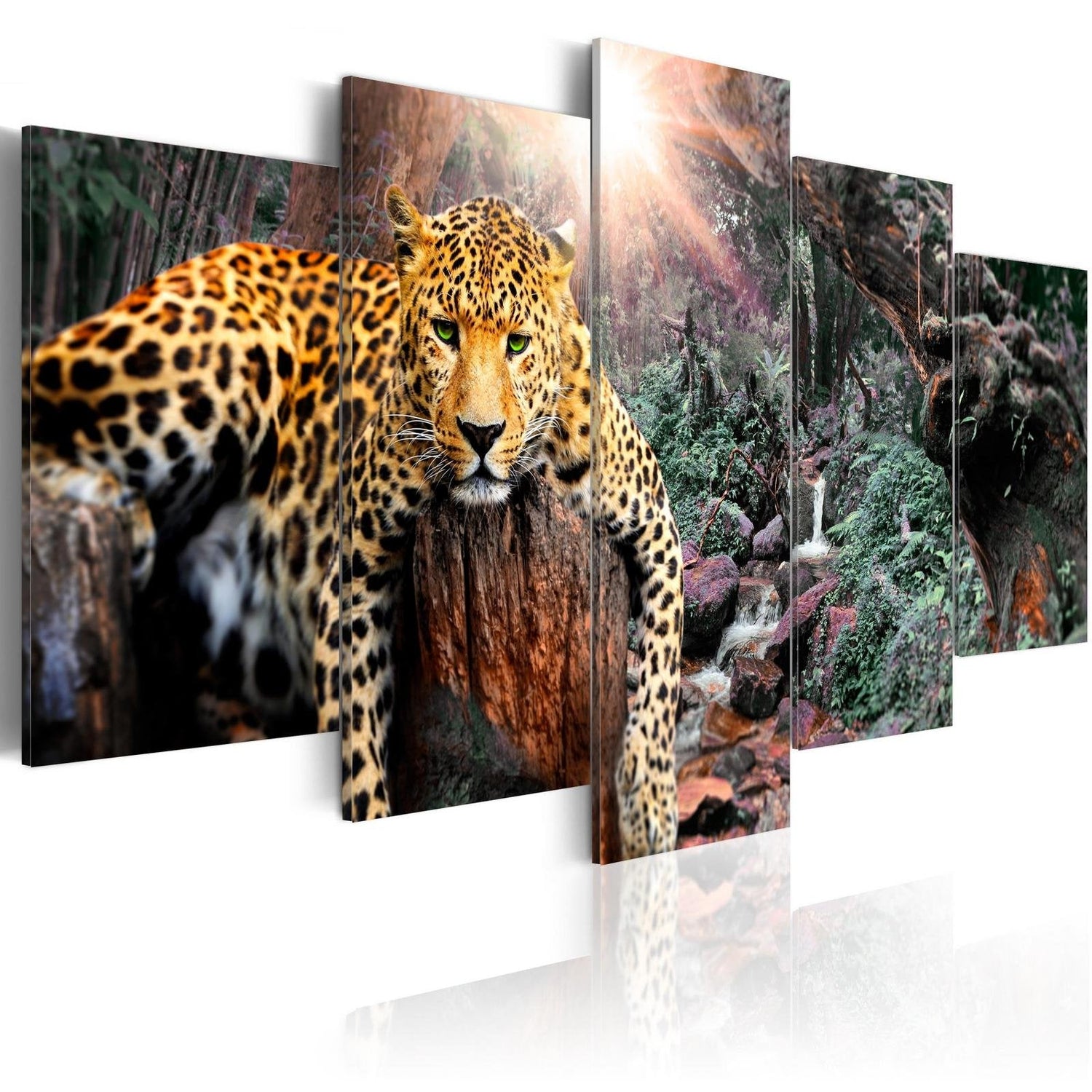 Stretched Canvas Animal Art - Leopard Relaxation-Tiptophomedecor