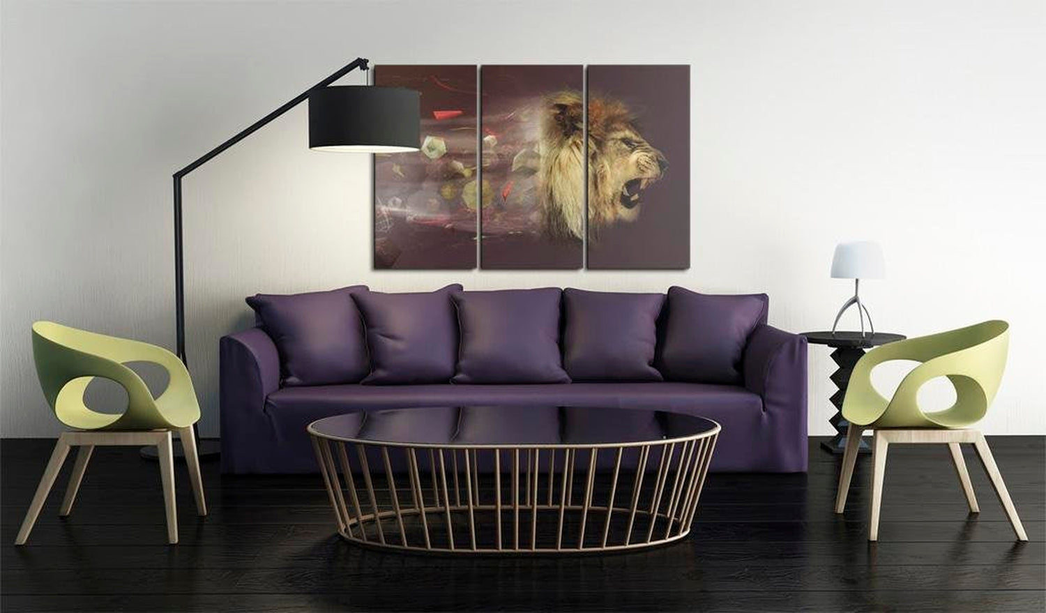 Stretched Canvas Animal Art - Lion (Abstract)-Tiptophomedecor