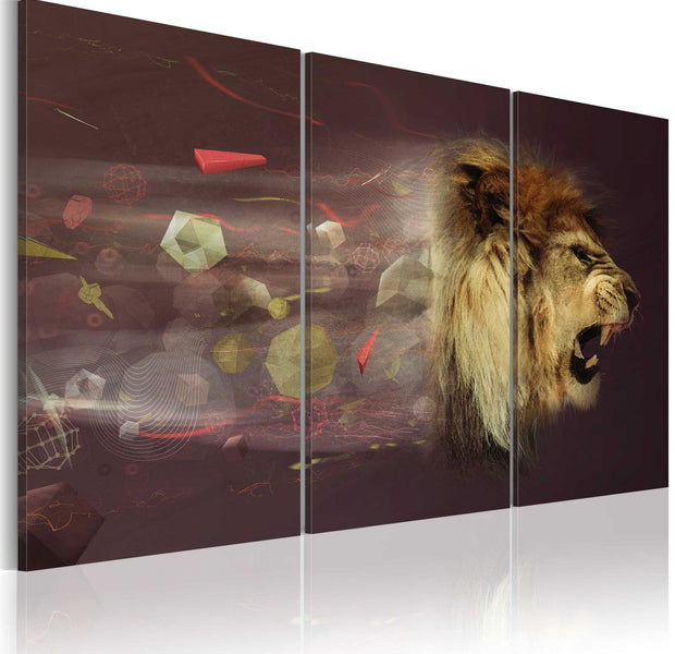 Stretched Canvas Animal Art - Lion (Abstract)-Tiptophomedecor
