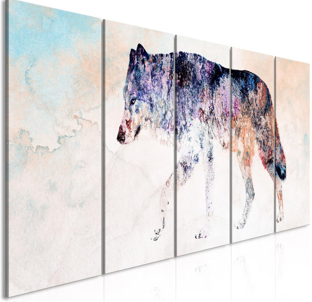 Stretched Canvas Animal Art - Lonely Wolf Narrow-Tiptophomedecor