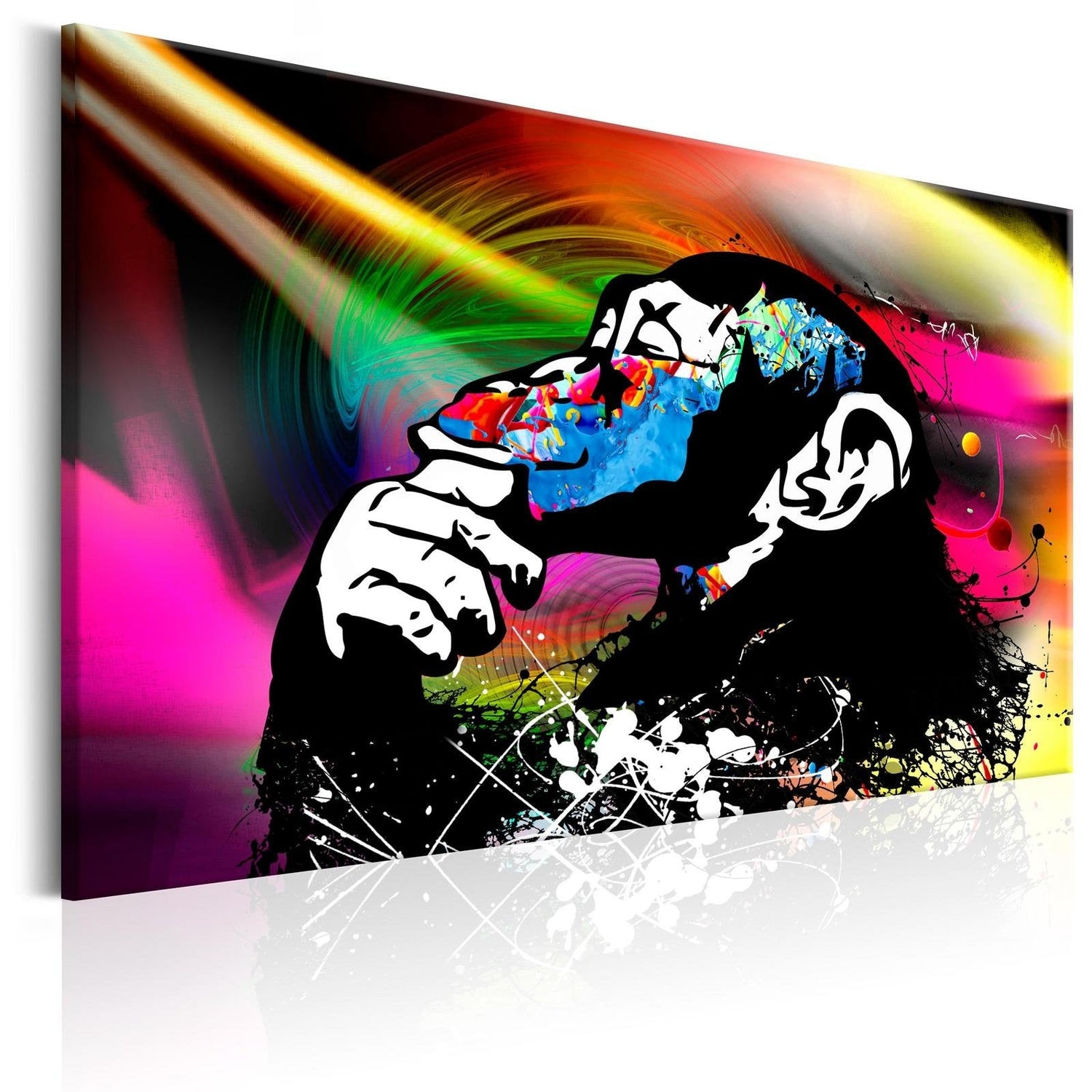 Stretched Canvas Animal Art - Monkey Disco-Tiptophomedecor