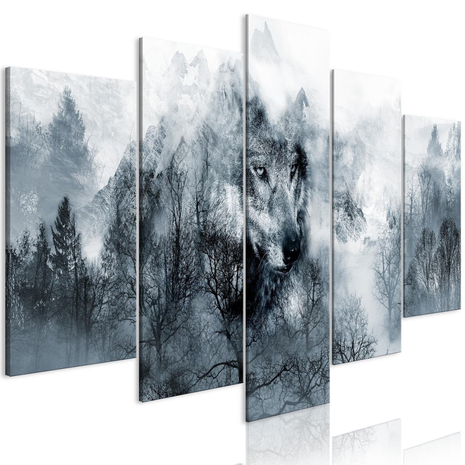 Stretched Canvas Animal Art - Mountain Predator 5 Piece-Tiptophomedecor