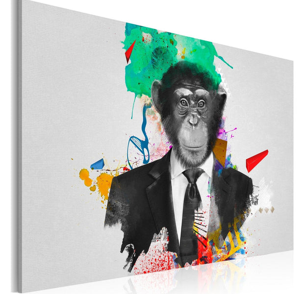 Stretched Canvas Animal Art - Mr Monkey-Tiptophomedecor
