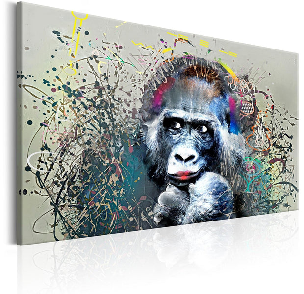Stretched Canvas Animal Art - Music In My Head-Tiptophomedecor