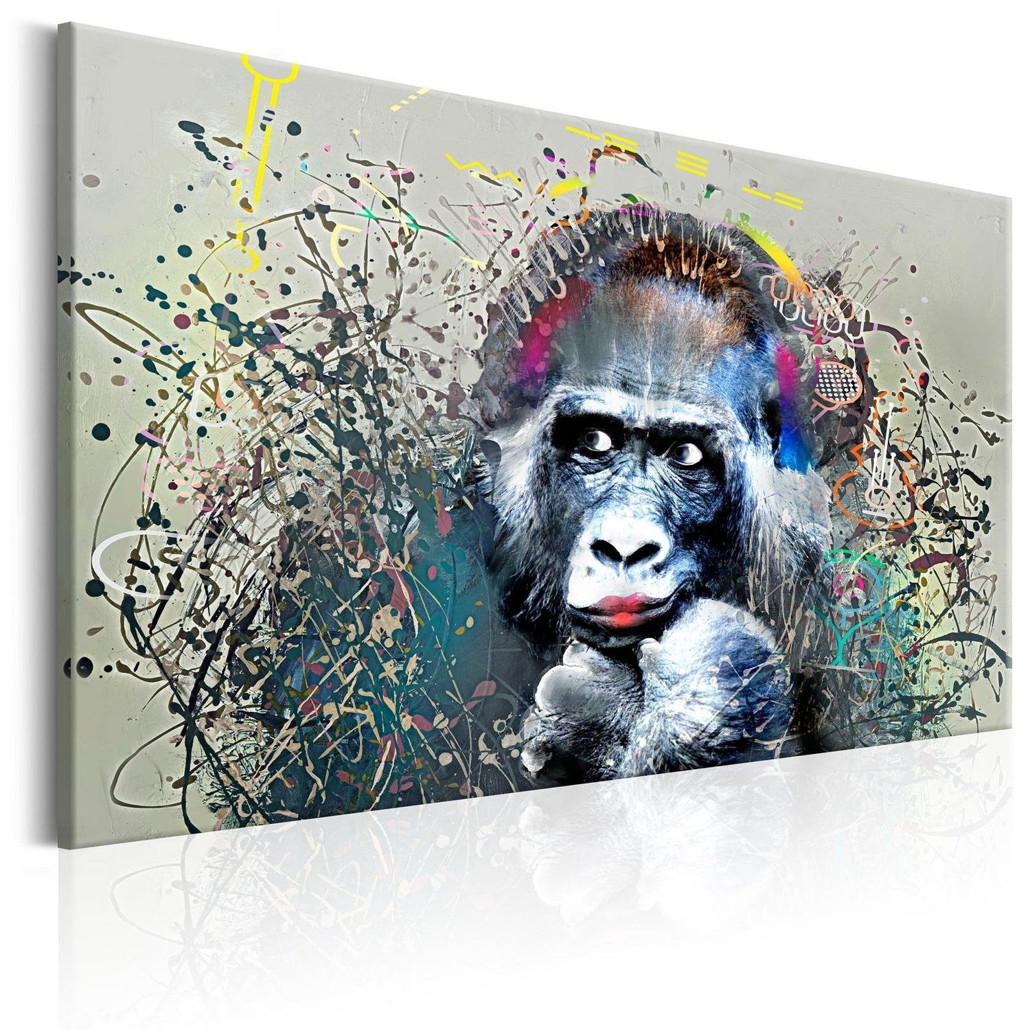 Stretched Canvas Animal Art - Music In My Head-Tiptophomedecor