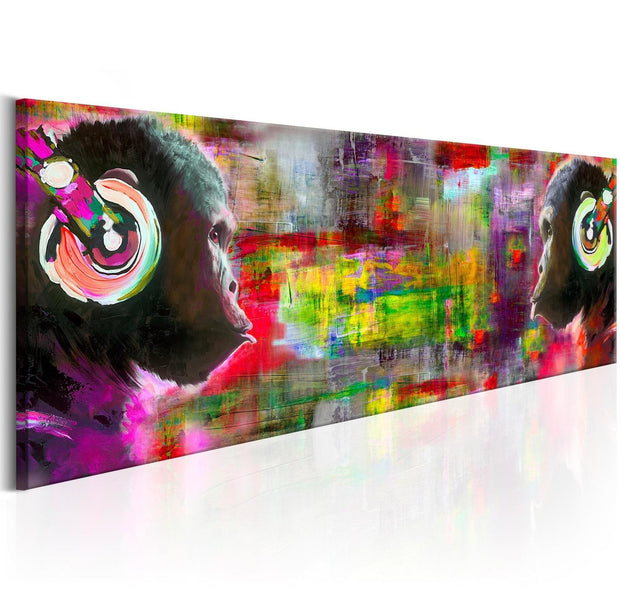 Stretched Canvas Animal Art - Musical Duet-Tiptophomedecor